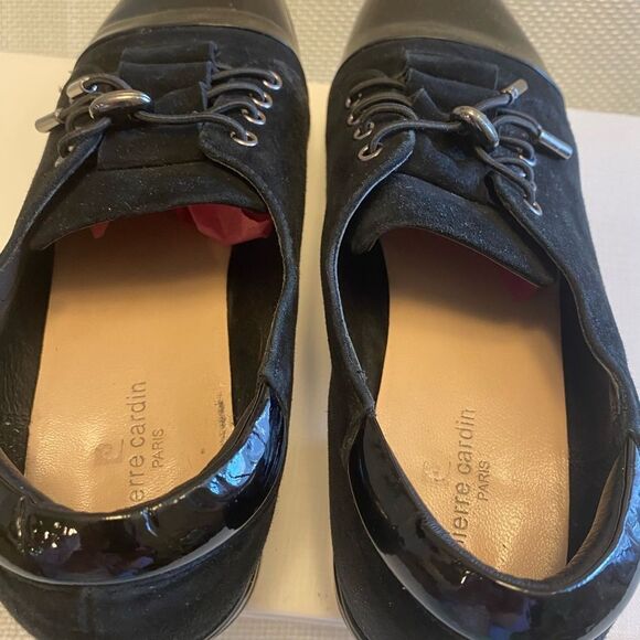 Pierre Cardin Paris women’s cap toe derby patent leather and suede size 39 wow - Picture 9 of 11